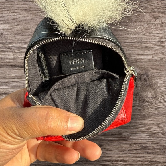 Fendi Monster Eyes Fur Key Ring and Bag Charm in Nylon and Leather - Picture 6 of 10